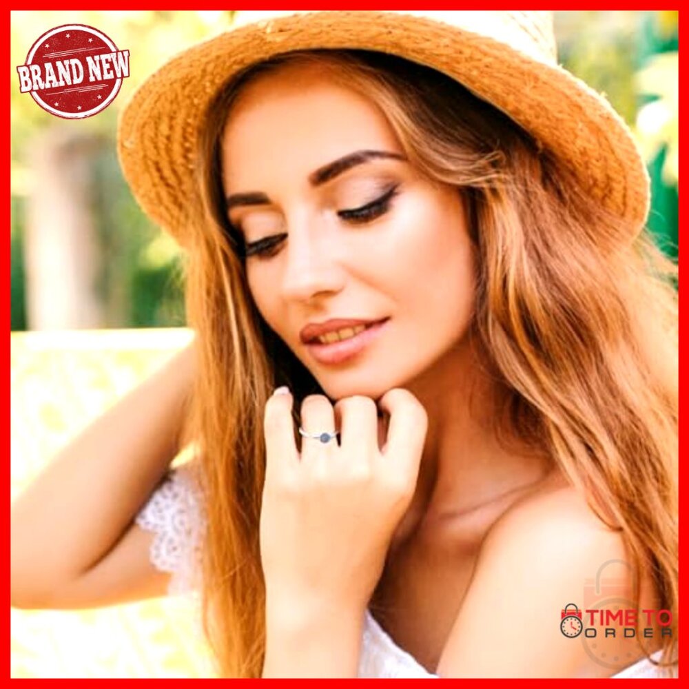 Sterling Silver Stackable Opal Ring, October Birt… - image 4